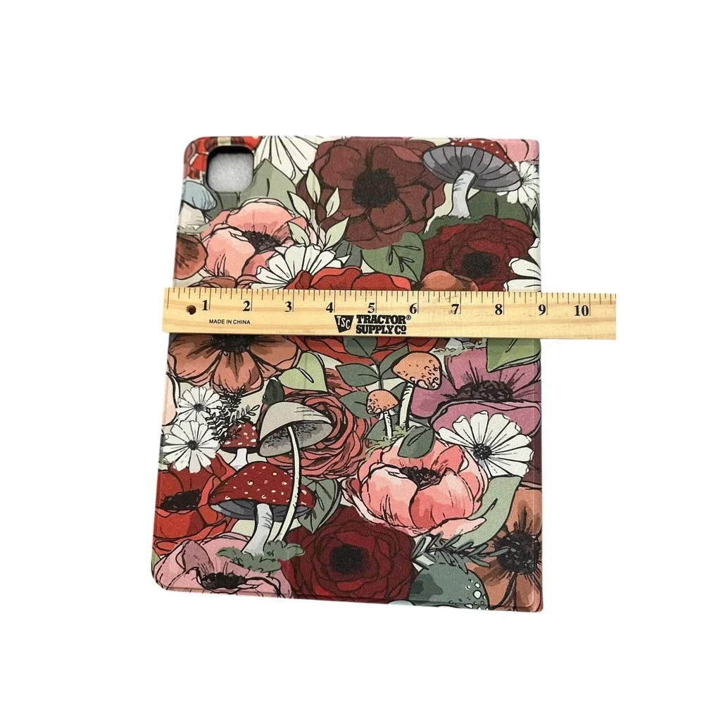Floral Mushroom iPad Case Cover Folio Stand Red‎ Green Tablet Protector